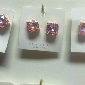 Crystal Cushion Cut Stud Earrings; Lead and Nickel Compliant